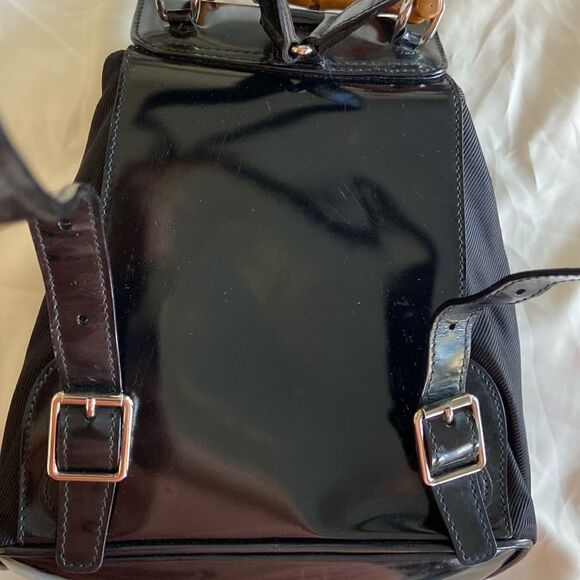 Gucci tassel oval mini backpack bambu Black impressive condition original dustba main image 13
